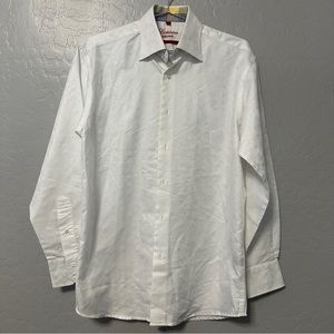 Luciano Visconti Long Sleeve White Shirt Men's Size Small S